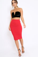 Black V Front Velvet Boob Tube - Evelyn-Crop Tops