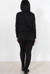 Black V Neck Loungewear Set-Kimi-Loungewear