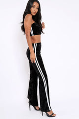 Black Velvet Boobtube and Trouser Set - Shayla-Co-ords