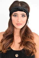 Black Velvet Bow Headband - Siona-Hair