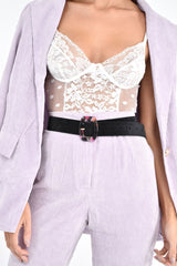 Black Velvet Floral Clasp Belt - Aaryanna-Belts