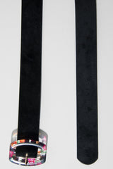 Black Velvet Floral Clasp Belt - Aaryanna-Belts