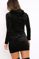 Black Velvet Hooded Dress - Bethan-Dresses
