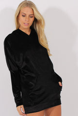 Black Velvet Oversized Hoodie - Reagan-Hoodies