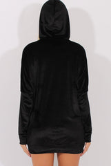 Black Velvet Oversized Hoodie - Reagan-Hoodies