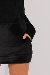 Black Velvet Oversized Hoodie - Reagan-Hoodies