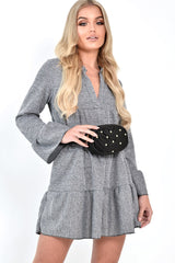 Black Velvet Pearl Studded Bum Bag - Leonia-Bags