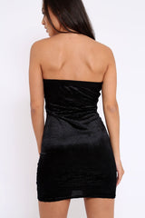 Black Velvet Ribbed Bodycon Dress - Milani-Dresses