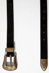 Black Velvet Skinny Western Belt - Hildy-Belts