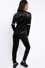 Black Velvet Striped Trim Co-ord Set - Beau-Co-ords