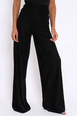 Black Velvet Striped Trousers - Trudy-Trousers