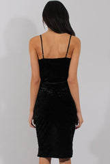 Black Velvet Wrap Around Dress - Hannah-Dresses