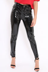 Black Vinyl Trousers - Abriella-Trousers