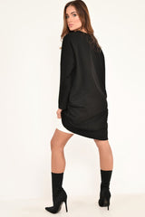 Black Vogue Slogan Oversized Jumper - Bray-Jumper