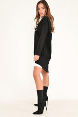 Black Vogue Slogan Oversized Jumper - Bray-Jumper