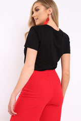 Black Vogue Slogan T-shirt - Alana-Tops