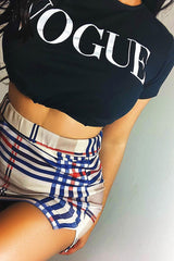 Black Vogue Slogan Top - Birda-Tops