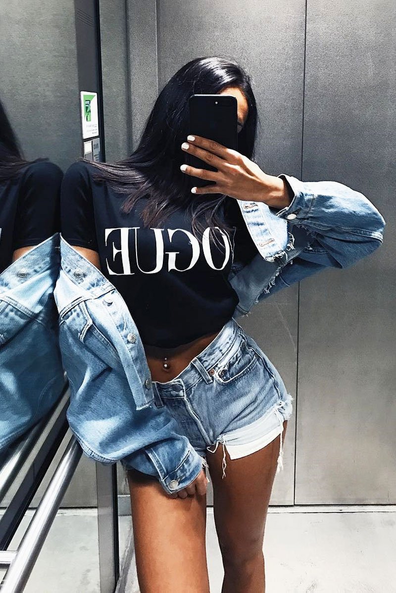 Black Vogue Slogan Top - Birda-Tops