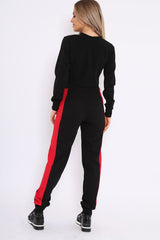 Black Vogue Slogan Tracksuit - Neyla-Co-ords