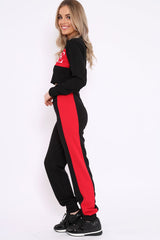 Black Vogue Slogan Tracksuit - Neyla-Co-ords