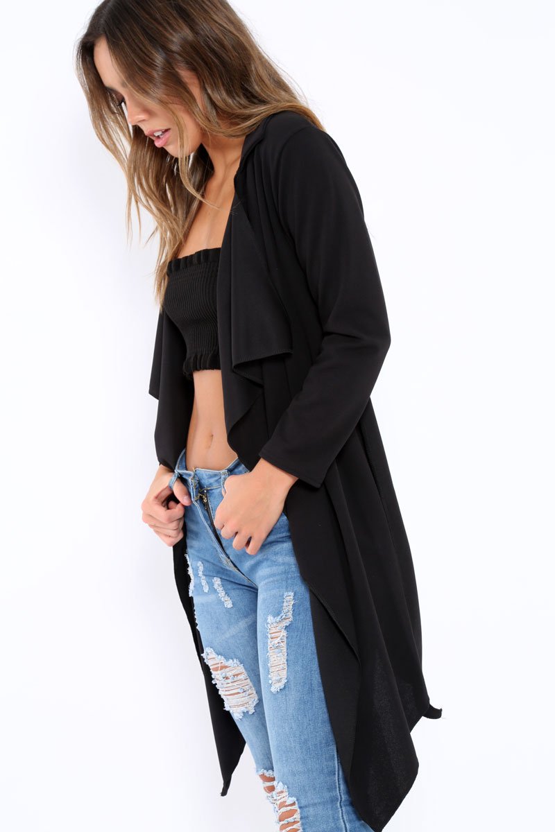 Black Waterfall Frill Jacket - Bexley-Jackets
