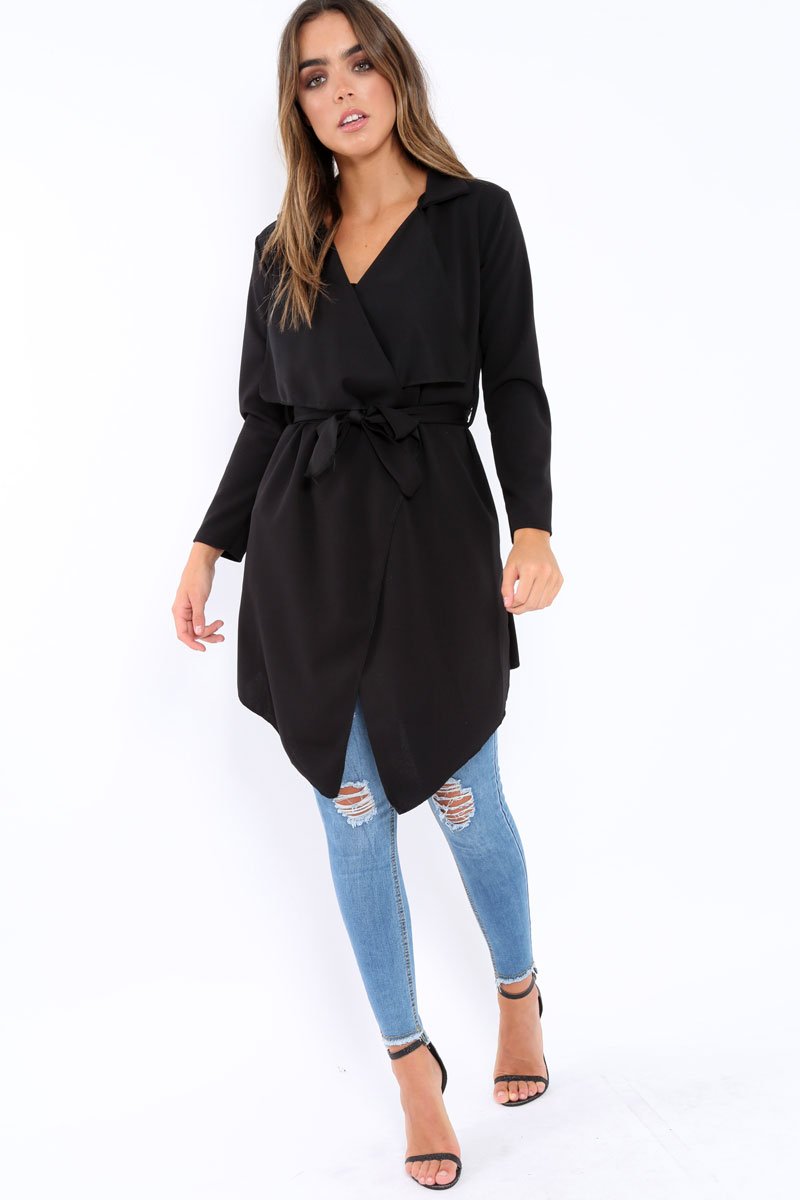 Black Waterfall Frill Jacket - Bexley-Jackets