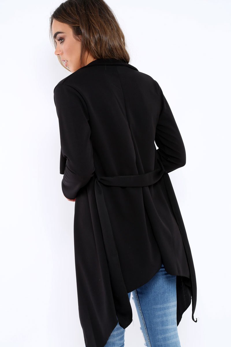 Black Waterfall Frill Jacket - Bexley-Jackets