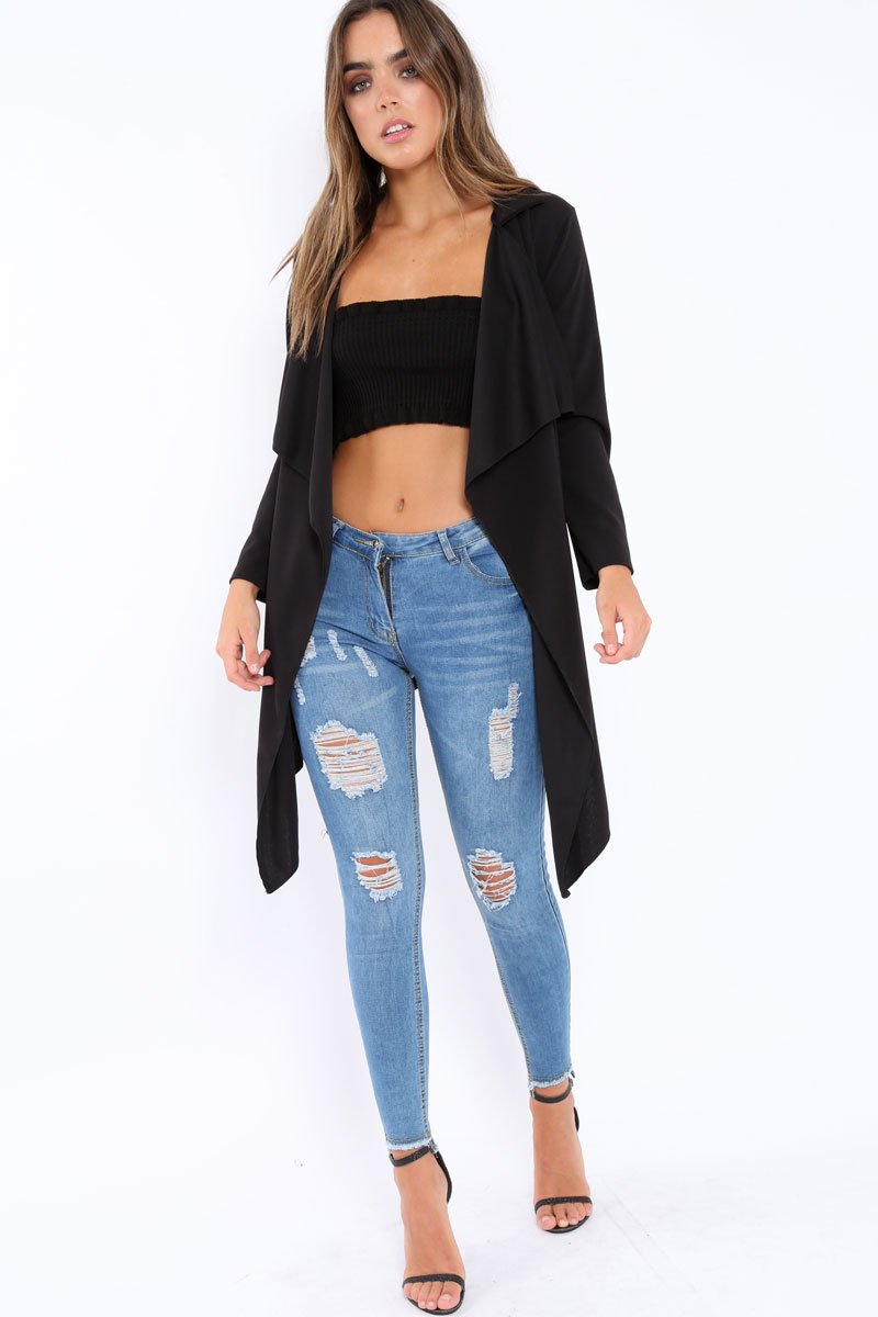 Black Waterfall Frill Jacket - Bexley-Jackets