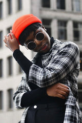 Black White Check Longline Blazer - Wrenn-Jackets