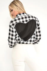 Black White Check Longline Shirt - Jaynie-Shirts