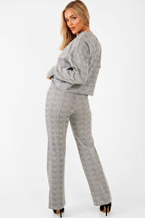 Black White Check Sweatshirt Tracksuit - Kailey-Co-ords