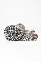 Black White Colour Block Houndstooth Scarf - Maryah-Accessories