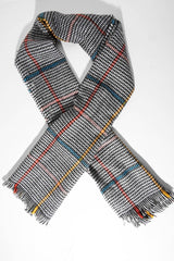 Black White Colour Block Houndstooth Scarf - Maryah-Accessories