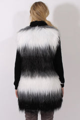 Black & White Faux Fur Gilet - River-Jackets