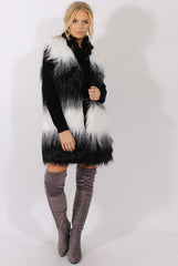 Black & White Faux Fur Gilet - River-Jackets