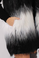 Black & White Faux Fur Gilet - River-Jackets