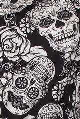 Black & White Halloween Sugar Skull Swing Dress - Calavera-Dresses