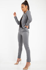 Black White Houndstooth Blazer Trousers Co-Ord - Kalese-Co-ords