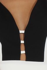 Black & White Panelled Midi Dress - Unity-Dresses