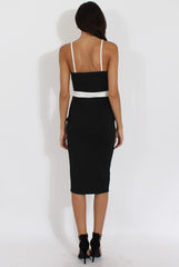Black & White Panelled Midi Dress - Unity-Dresses