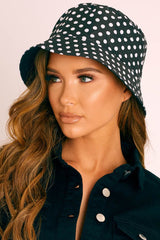 Black White Polka Dot Bucket Hat - Maida-Hats