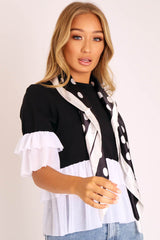 Black White Polka Dot Scarf - Etty-Scarf