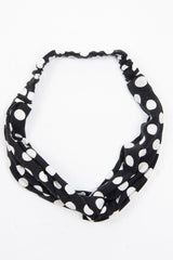 Black White Polka Dot Twist Headband - Kentlee-Hair