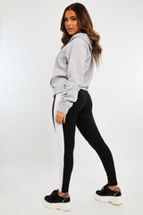 Black White Side Stripe Leggings - Cairo-Leggings