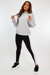 Black White Side Stripe Leggings - Cairo-Leggings