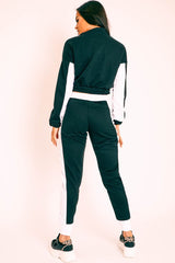 Black White Stripe Cuff Bottom Tracksuit Co-ord - Nadie-Tracksuits