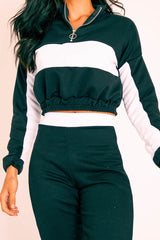 Black White Stripe Cuff Bottom Tracksuit Co-ord - Nadie-Tracksuits