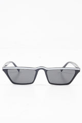 Black White Stripe Small Frame Sunglasses - Nicola-Sunglasses