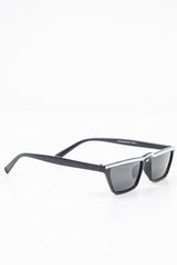 Black White Stripe Small Frame Sunglasses - Nicola-Sunglasses
