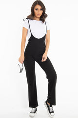Black White T-Shirt Underlay Scoop Jumpsuit - Fern-Jumpsuits